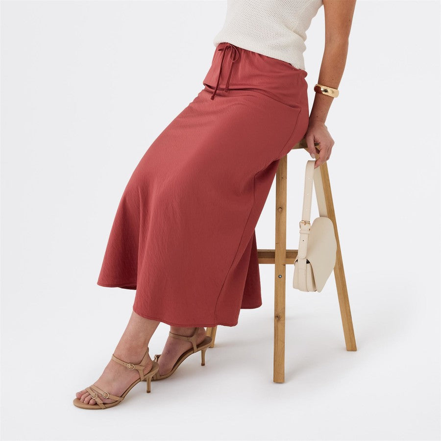 &me Women's Midi Bias Skirt - Marsala
