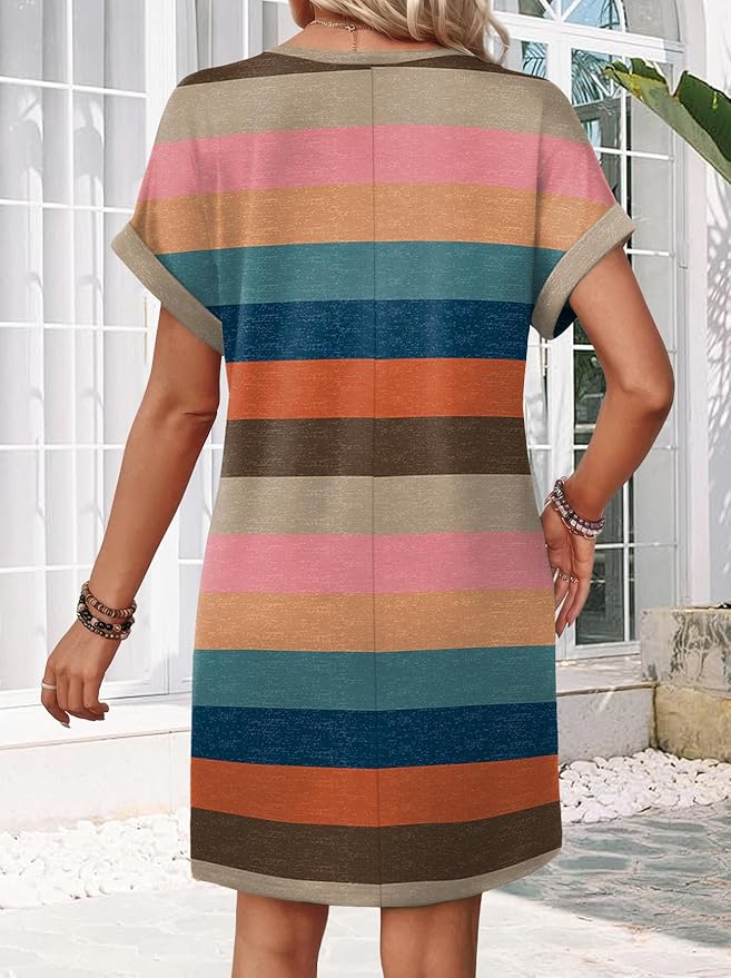 WIHOLL Dresses for Women 2025 Casual Summer Tshirt Dress Wedding Guest Dresses Short Sleeve Fashion Beach Vacation Clothes