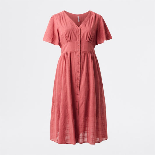 Avella Women's V-Neck Midi Dress - Marsala