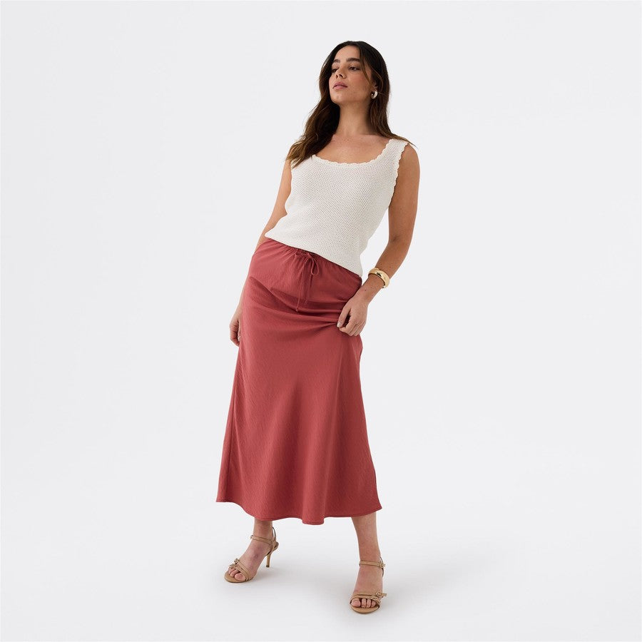 &me Women's Midi Bias Skirt - Marsala