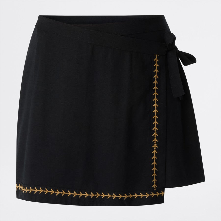 &me Women's Palm Embroidered Skirt - Black